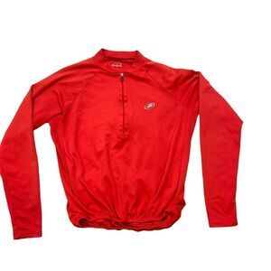 Men’s Performance Brand Red Long‎ Sleeved Cycling Jersey Size Medium